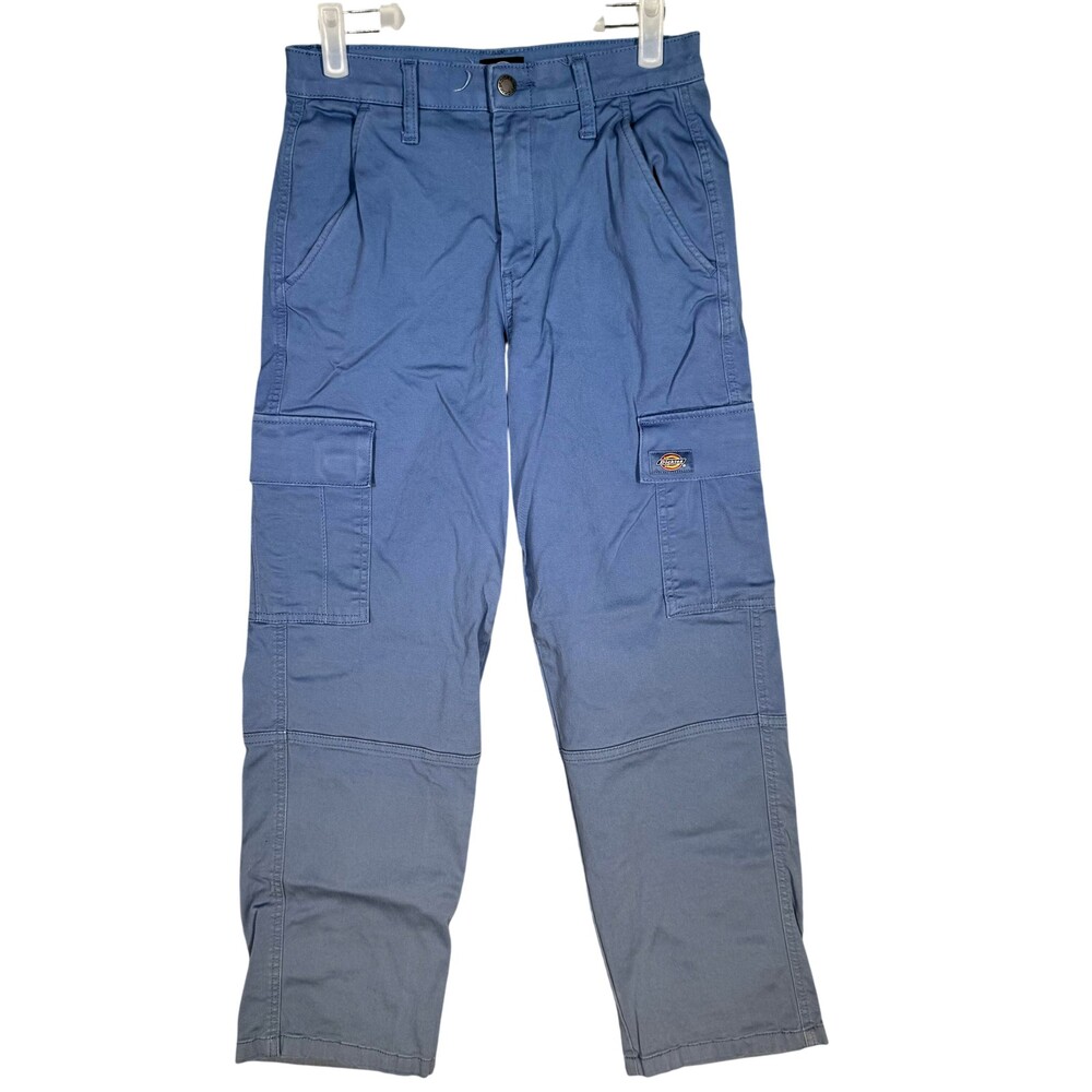 Dickies Women’s Cargo Pants 26R Blue Workwear Utility Straight Leg Cotton